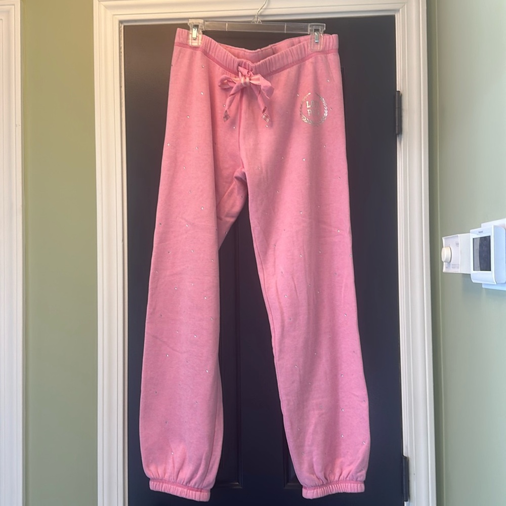 VSPink sparkle sweatpants matching sweatshirt on another listing